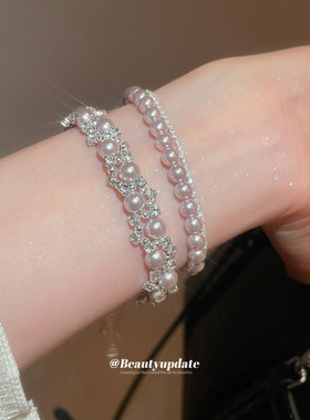 法式浪漫珍珠锆石项链