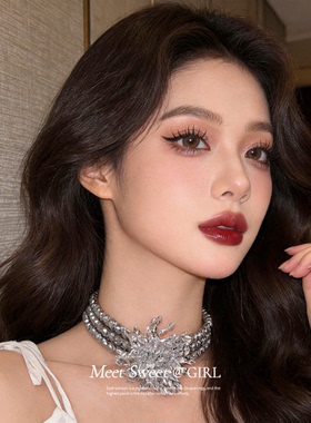 银色时尚多层甜酷choker