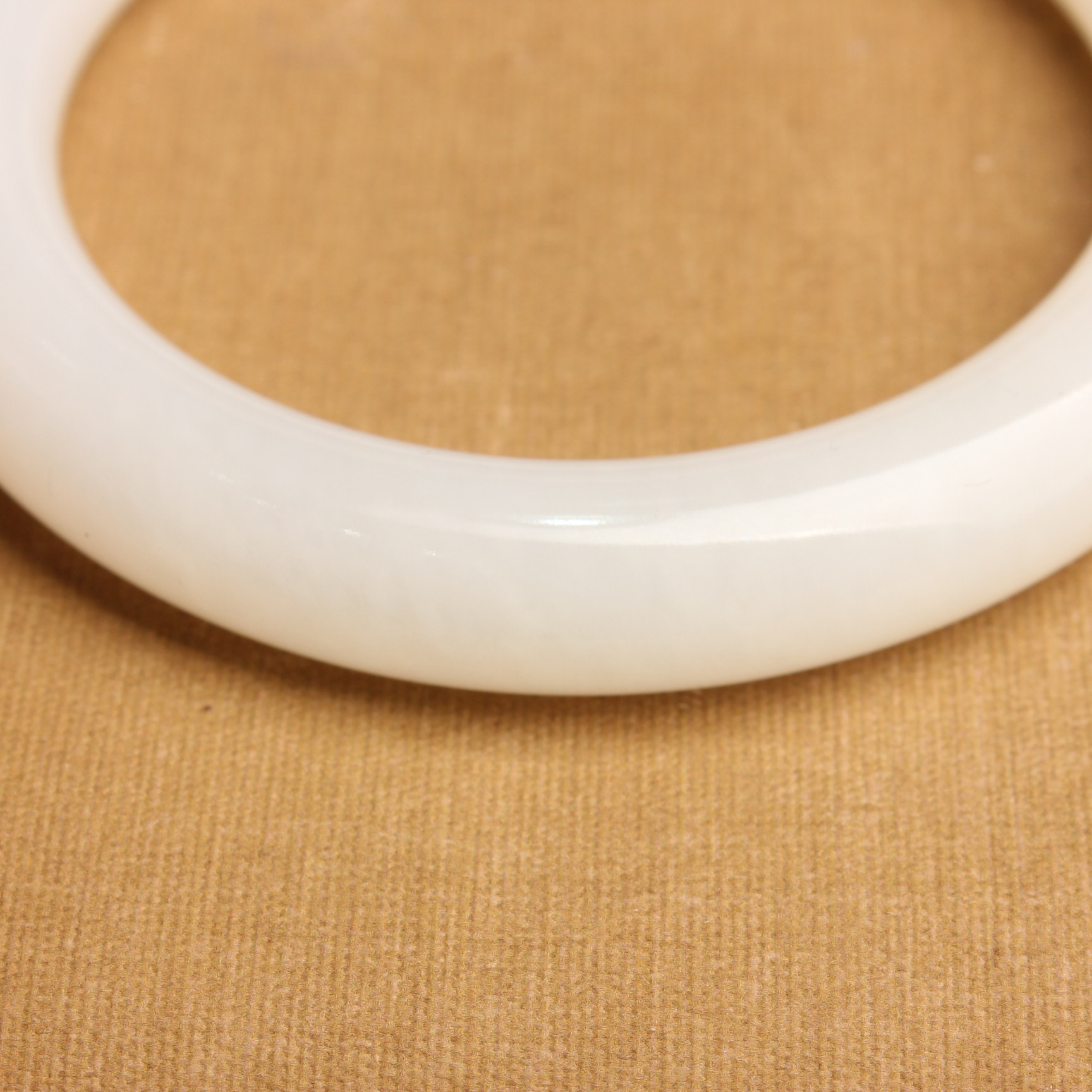 王实斋珠宝/新疆和田玉白玉圆条手镯内径59.7mm手饰异地复检润Z4 - 图1