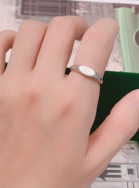 s925纯银戒指女小众设计感高级轻奢食指戒时尚个性简约百搭指环