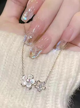 樱花项链女款高级感小众设计锁骨链情人节送女友七夕礼物闺蜜手饰