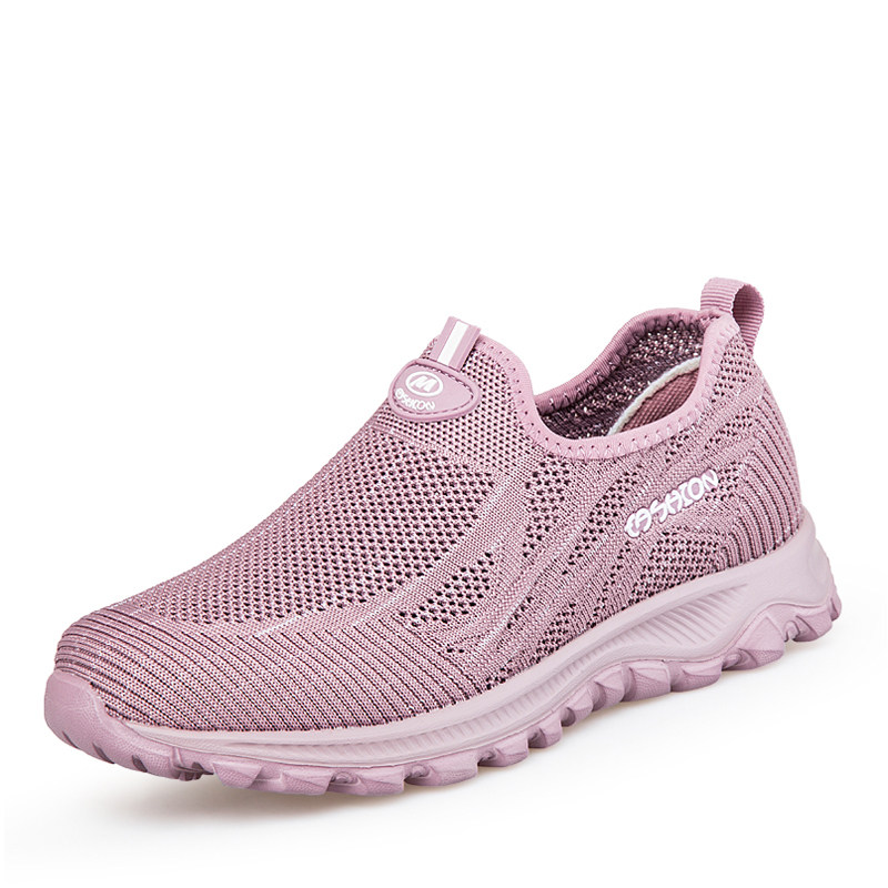 老北京布鞋女夏季透气中老年妈妈运动鞋一脚蹬网面老人健步鞋软底,淘宝优惠券,粉丝福利购,淘宝优惠卷