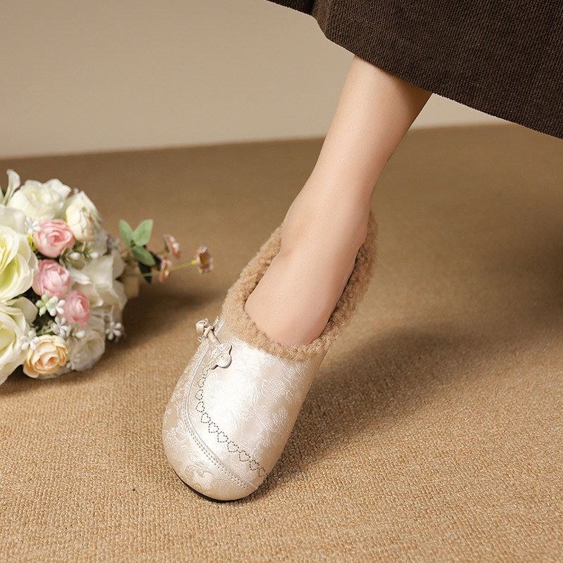 棉鞋女冬季加绒保暖中老年妈妈鞋一脚蹬软底豆豆鞋防滑防水老人鞋,淘宝优惠券,粉丝福利购,淘宝优惠卷