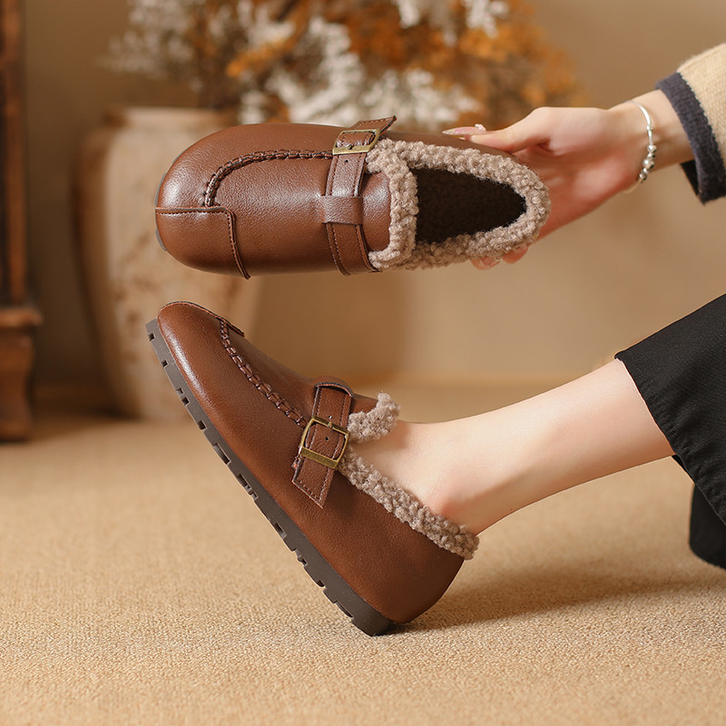 棉鞋女2025新款加绒保暖女鞋一脚蹬软底舒适妈妈鞋防水防滑乐福鞋,淘宝优惠券,粉丝福利购,淘宝优惠卷