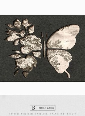 2026新款中古风蝴蝶电表箱装饰画配电箱挂画遮挡电闸盒总开关壁画