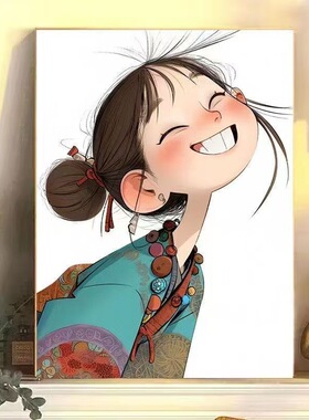 可爱俏皮装饰画卧室摆画床头摆画女孩系列治愈挂画