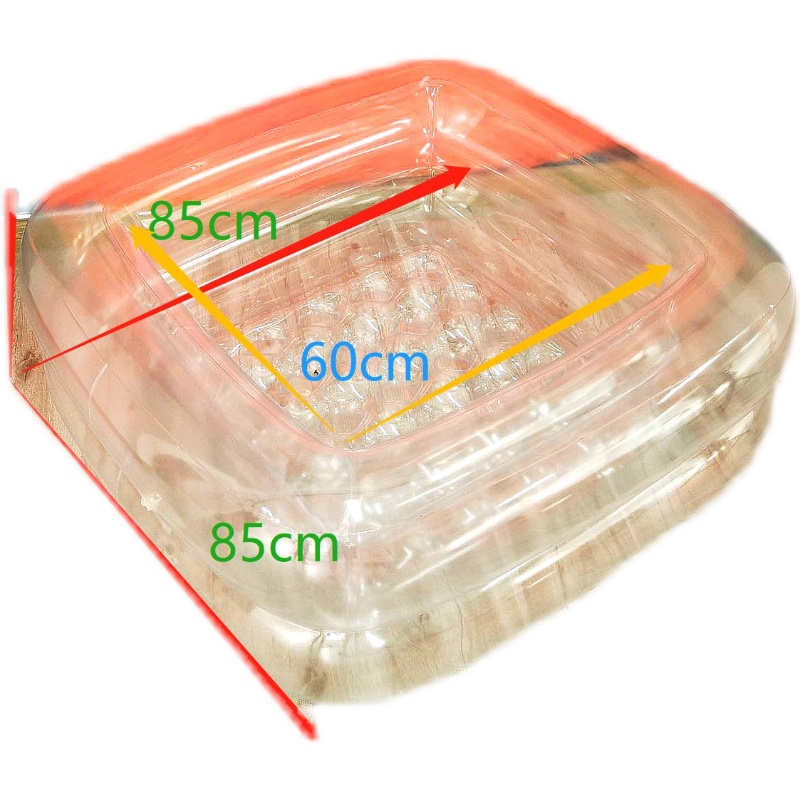 夏季波波池透明85cm方形纯色水池游泳池夏日酷暑玩水沙滩海上 - 图3