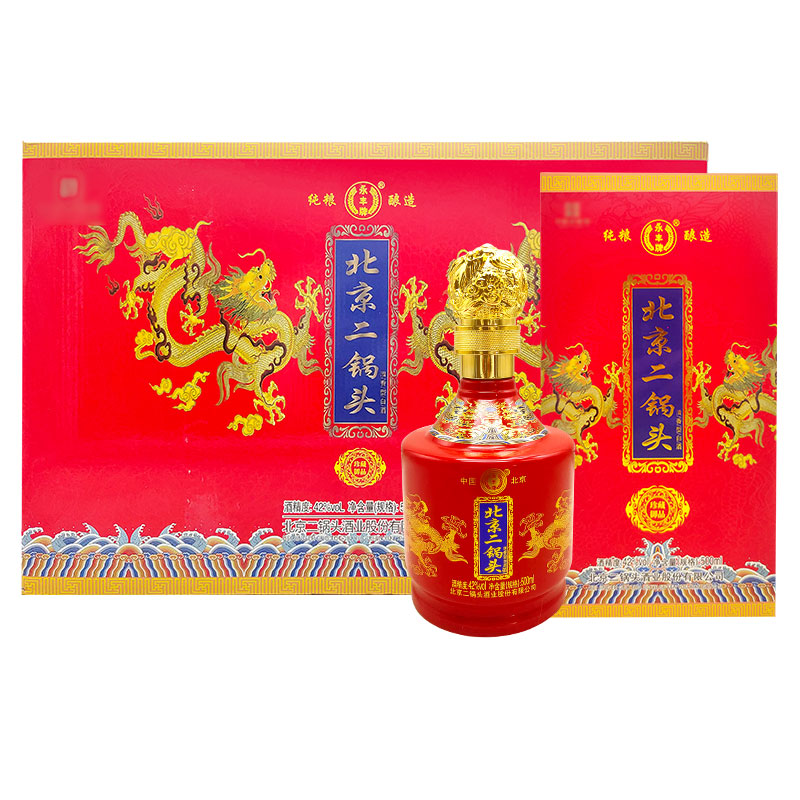 永丰牌北京二锅头 永丰黄龙 清香型白酒 42度500mL*6瓶整箱装