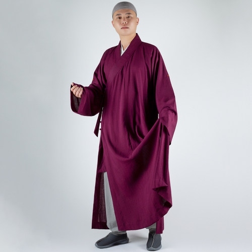 僧服夏季长褂薄款和尚服男出家人透气抗皱冰丝僧衣大褂女长衫僧袍 - 图2