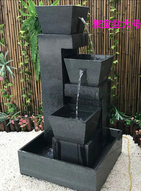 流水招财石材喷泉可定制