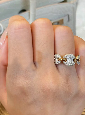 星月豆豆撞色戒指食指戒