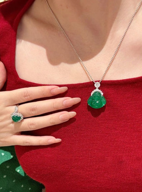 新中式国风佛吊坠项链轻奢高级感