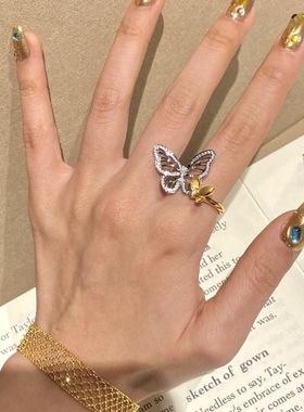飘逸的蝴蝶戒指超仙气质新中式