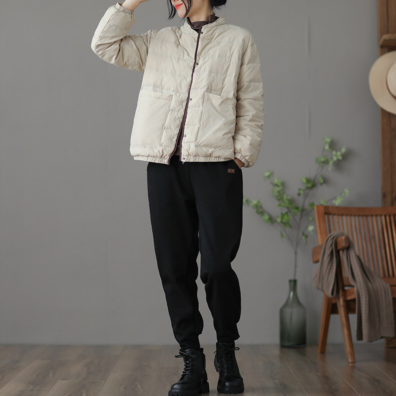 dza文艺宽松轻薄短款女士2022新款 dza羽绒服