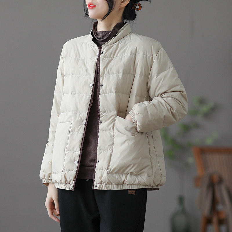 dza文艺宽松轻薄短款女士2022新款 dza羽绒服