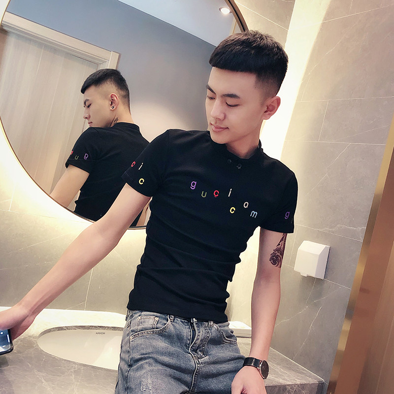 男短袖夏季潮牌精神小伙男士polo衫 轩罕T恤