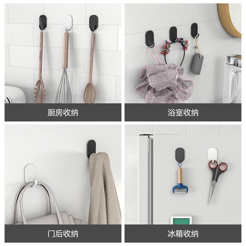 优勤挂钩强力粘胶免打孔壁挂墙上厨房浴室门后无痕粘钩挂衣服 - 图3