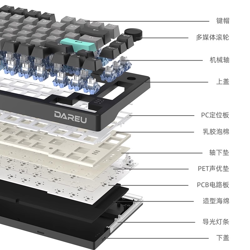 达尔优EK75客制化侧刻机械键盘电竞gasket全键热插拔三模无线蓝牙 - 图1