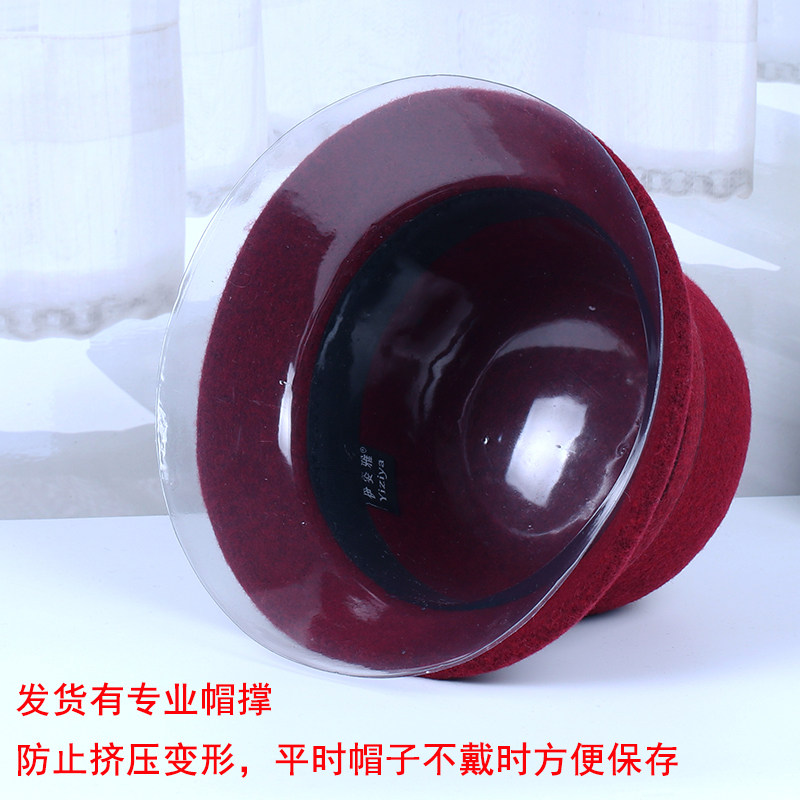 中老年人帽子女秋冬季羊毛呢盆帽老人奶奶礼帽妈妈加厚保暖渔夫帽