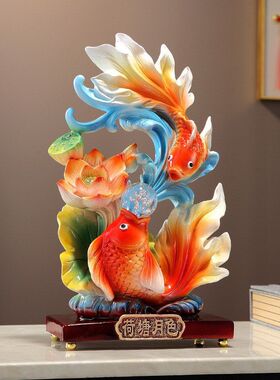 招财工艺品装饰树脂桌面新中式