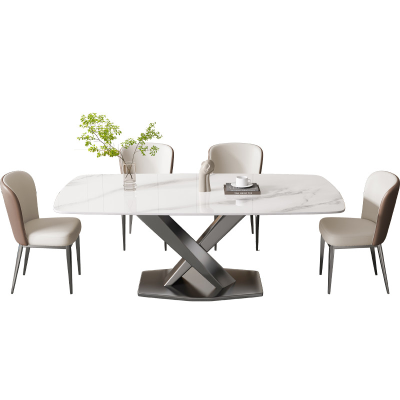 意式极简轻奢岩板餐桌椅组合现代简约家用小户型长方形西餐桌饭桌,淘宝优惠券,粉丝福利购,淘宝优惠卷