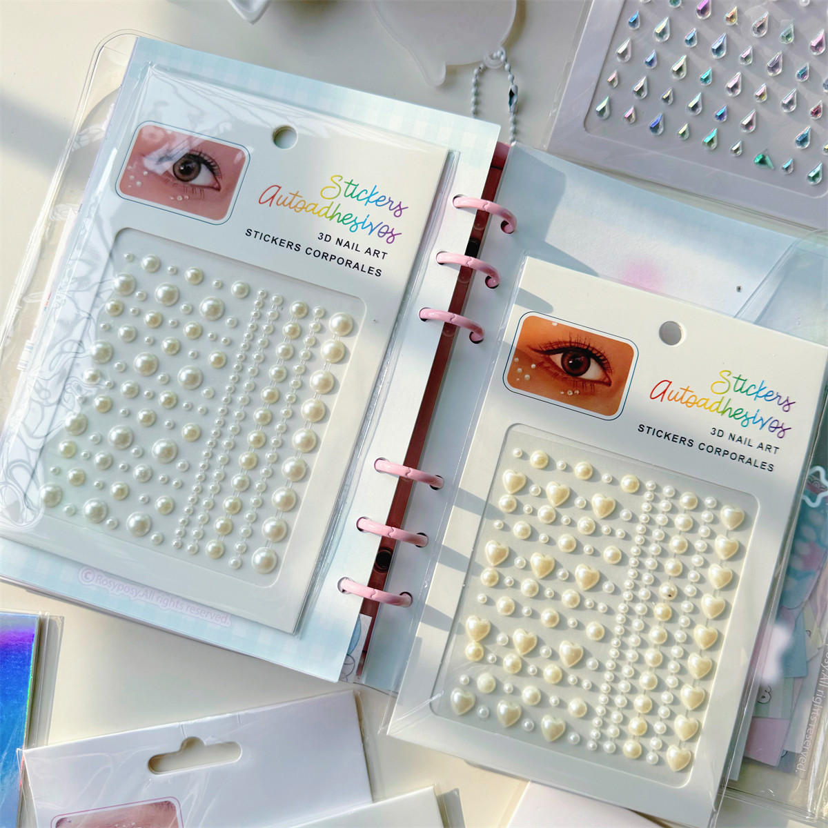 仙女妆闪亮水钻脸部钻眼泪贴水滴珍珠眼角装饰儿童舞台妆手账装饰,淘宝优惠券,粉丝福利购,淘宝优惠卷