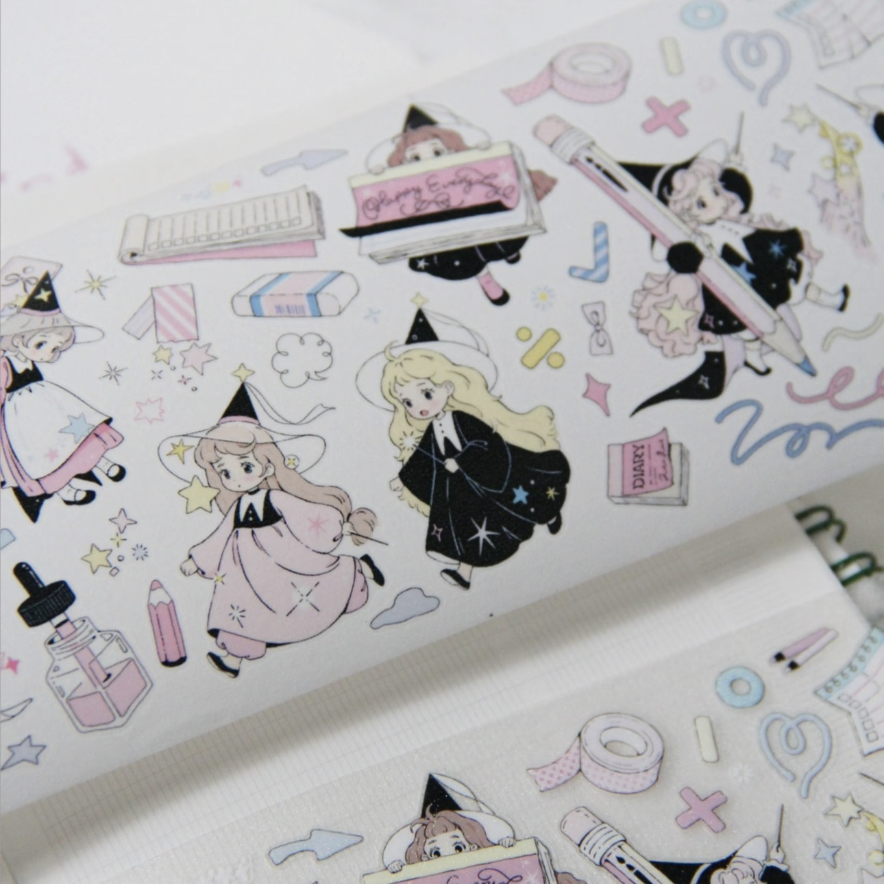 Neinei野柚小小魔女贴纸卷分装魔法女巫百搭装饰拼贴可爱手帐贴画,淘宝优惠券,粉丝福利购,淘宝优惠卷
