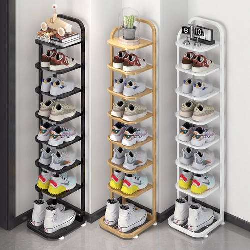 Простая стойка для обуви маленькая узкая дверная многослойная домашняя интерьерная интерьерная лайка для обуви