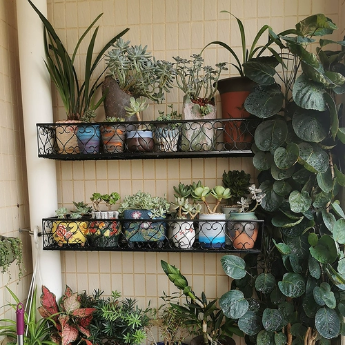 Европейская железная художественная настенная стойка для цветов на балконе, настенная стойка для цветочного горшка, внутренняя стойка для украшения стены дома, подвесная