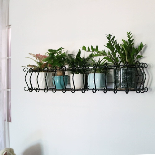 Европейская железная художественная настенная стойка для цветов на балконе, настенная стойка для цветочного горшка, внутренняя стойка для украшения стены дома, подвесная