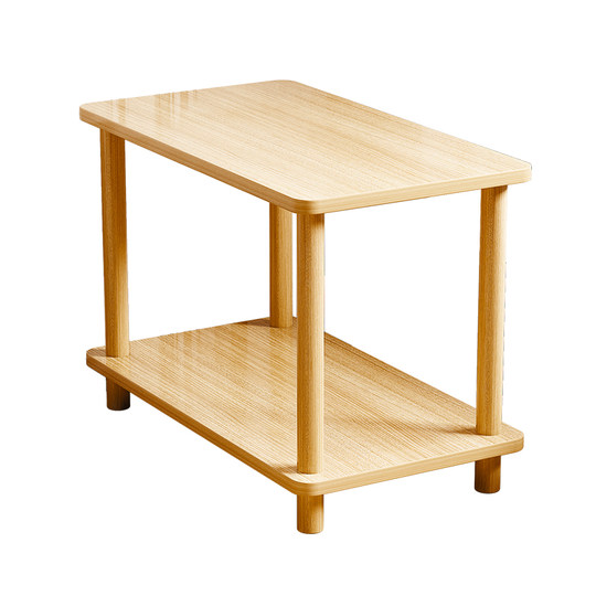 Simple rental house with small table, sofa and several shelves