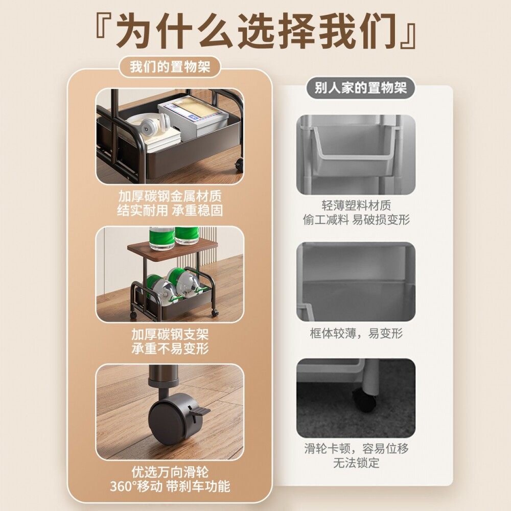 茶几可移动床头置物架桌子零食小推车奶油风客厅沙发边几边桌迷你,淘宝优惠券,粉丝福利购,淘宝优惠卷