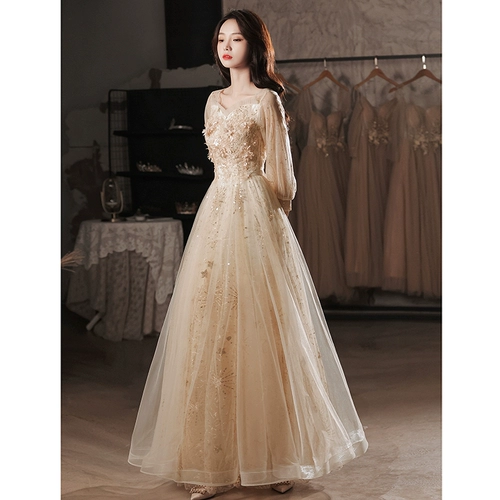 Вечернее платье, элитный лонгслив, цвета шампанского, коллекция 2023, яркий броский стиль, изысканный стиль