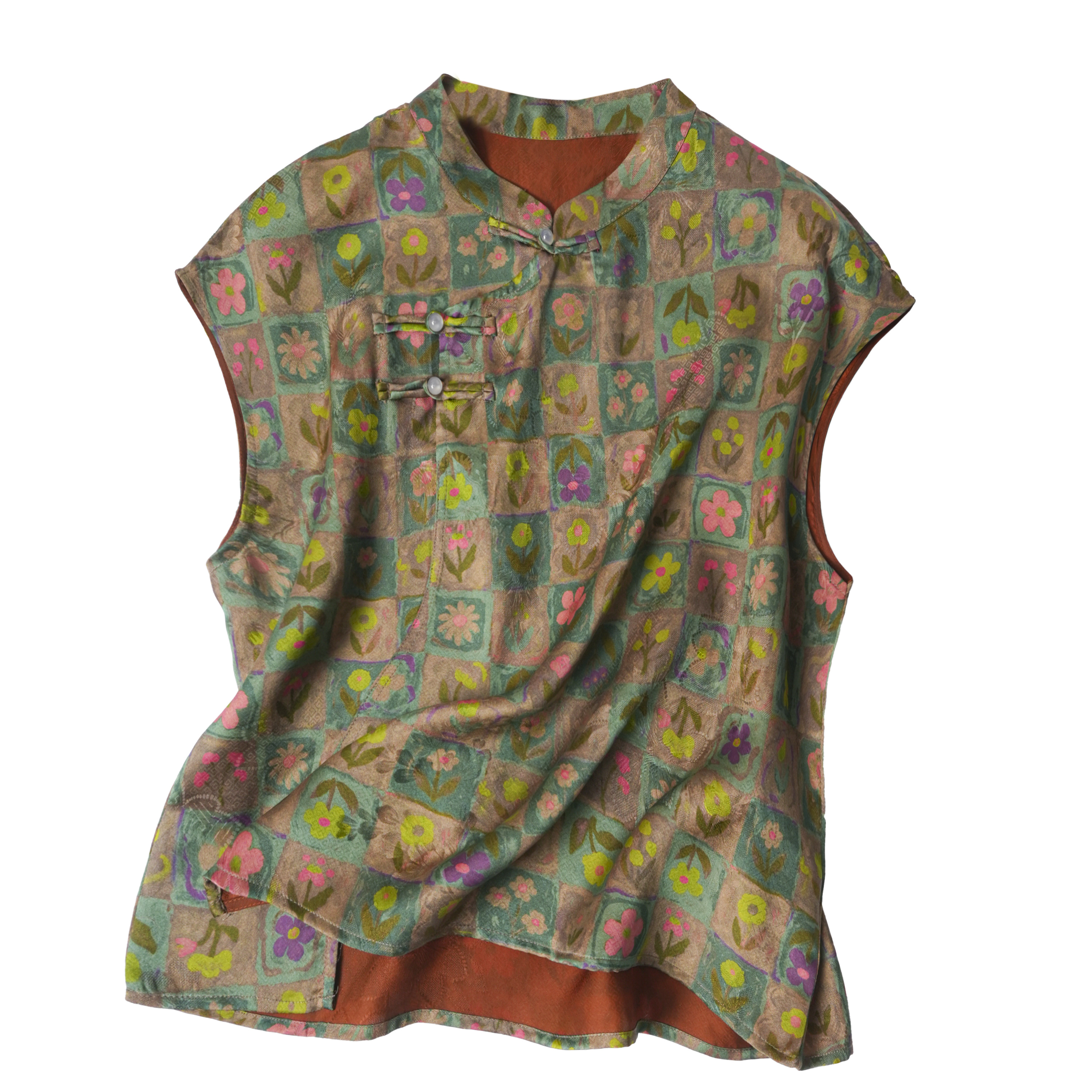 透气香云纱提花花罗毛衫真丝新中式汉服桑蚕丝斜襟系带上衣衬衫夏 - 图3