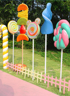 玻璃钢发光商场雕塑冰淇淋棒棒糖