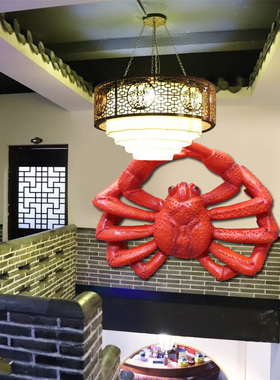 玻璃钢大闸蟹餐馆门头招牌雕塑