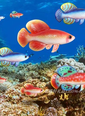 仿真热带鱼餐馆游乐园动物雕塑