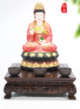 黑檀木雕老虎脚佛像盆景加高底座