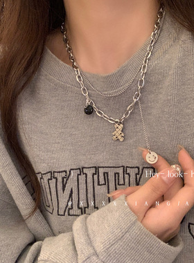 敲可爱！小熊项链不掉色~