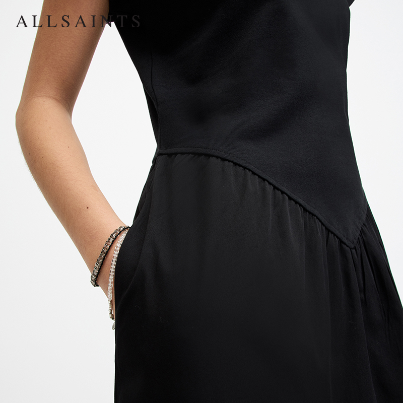ALLSAINTS女士气质连衣裙法式洋气修身短袖长裙2025年秋季W358DC - 图3