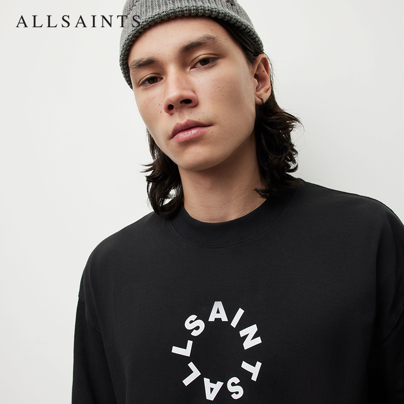 ALLSAINTS男士圆领字母logoT恤春季款宽松休闲上衣MG294Y-图3