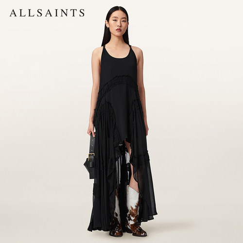ALLSAINTS女士时尚吊带连衣裙DORINA小黑裙粉色蛋糕裙2026夏新款 - 图3