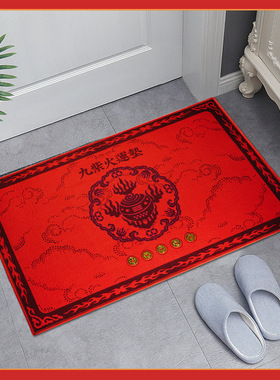 新品地垫2026年新款 九紫火运门垫 贴真铜钱地垫入户玄关家居