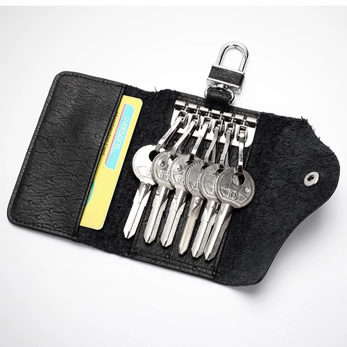 Универсальная вместительная и большая ключница, картхолдер, кожаная система хранения, из натуральной кожи, 2 в 1, воловья кожа