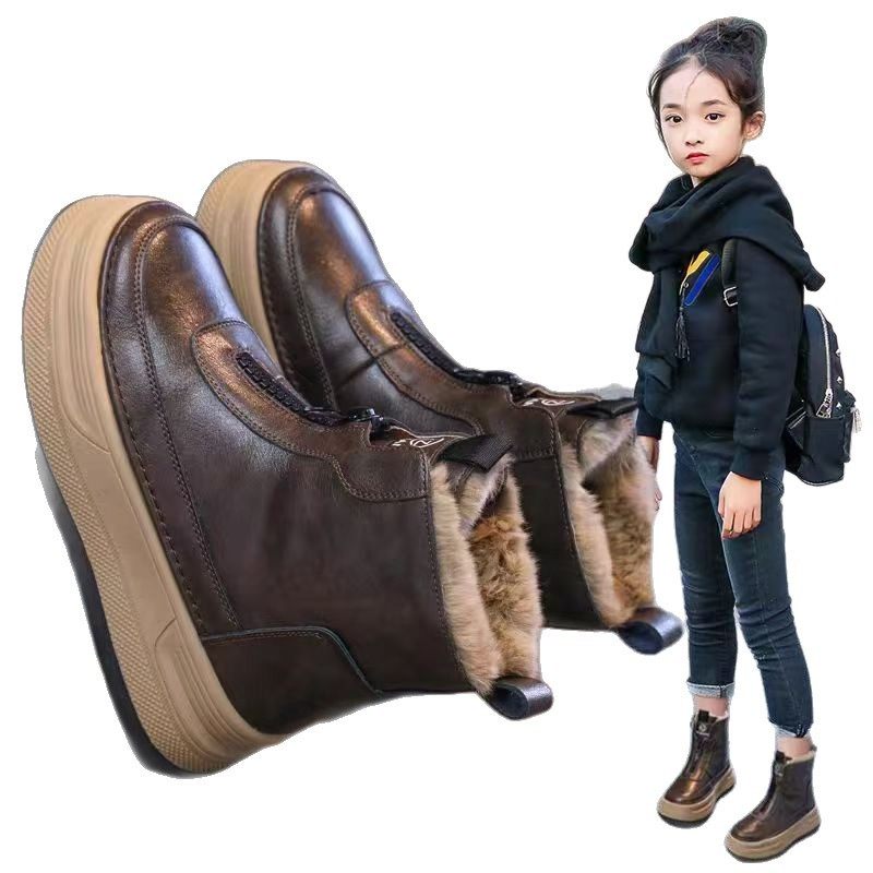 女童厚底雪地靴冬季2026新款儿童加绒加厚短靴保暖大棉鞋防水棉靴,淘宝优惠券,粉丝福利购,淘宝优惠卷