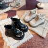Girls' short boots embroidered flower leather boots children's fashion