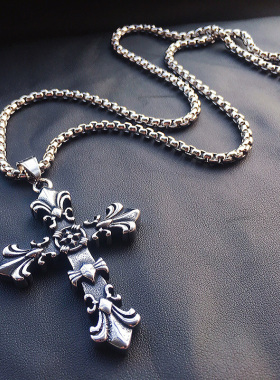 复古潮流新款钛钢吊坠十字架吊坠