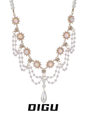 巴黎月光法式重工仙气珍珠项链