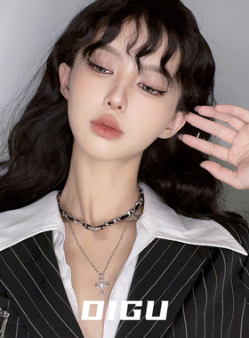 DIGU神圣十字双层叠戴项链