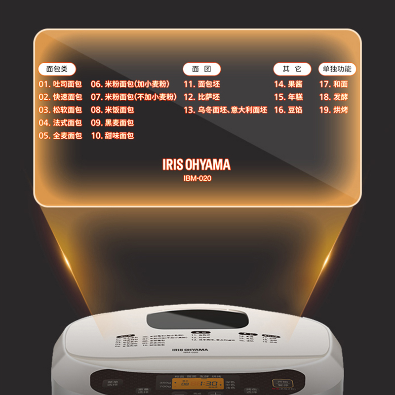 IRIS爱丽思面包机家用新款全自动智能小型和面发酵早餐多功能 - 图1
